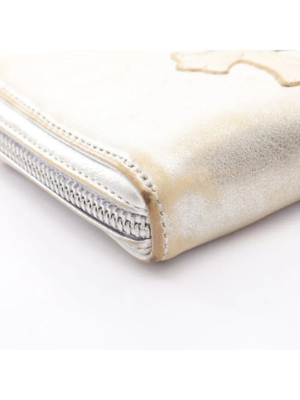 Chrome Hearts Round Wallet Rec Zip Cross Patch Leather